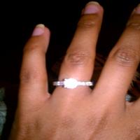 Diamond ring sparkle in the dark