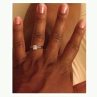 customer showing the ring on her hand
